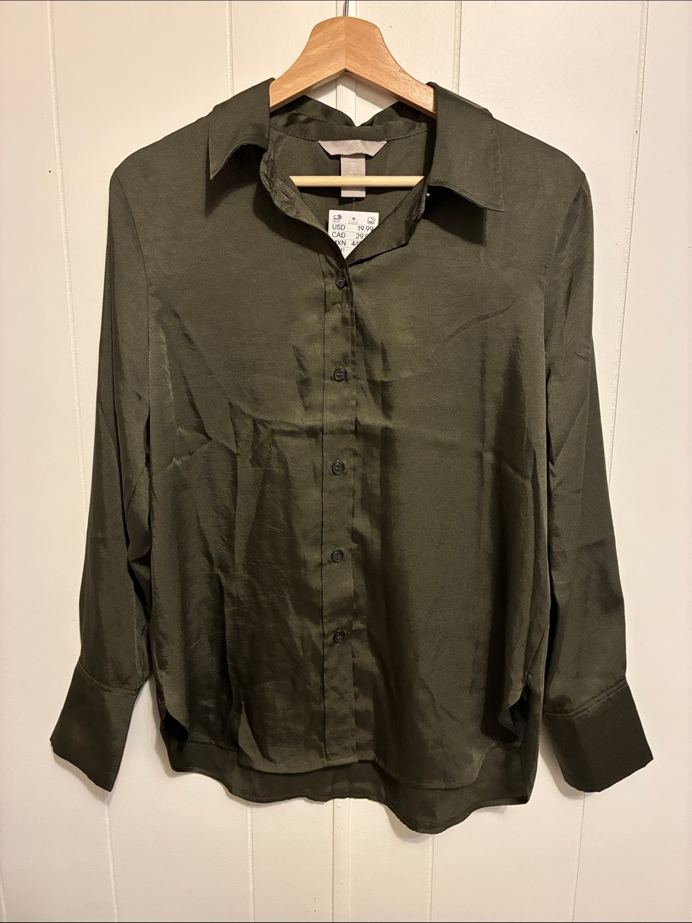 H&M Olive Green Button-Down Shirt